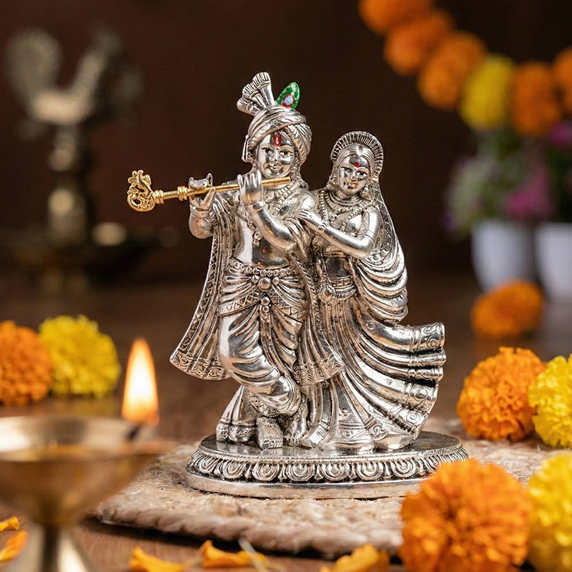 Orange Panchmukhi Hanuman Statue for Home Decor - Metal Alloy Lord Hanuman Figurine - Prabhuratan